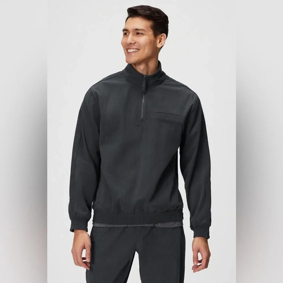 FABLETICS NWOT The Club Cord‎ 1/4 Zip Jacket in Onyx - Picture 1 of 8